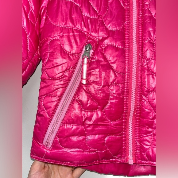 Obermeyer Girls Preschool I-Grow Lovey Winter Puffer Jacket Hot Pink Size 4 - Picture 3 of 7